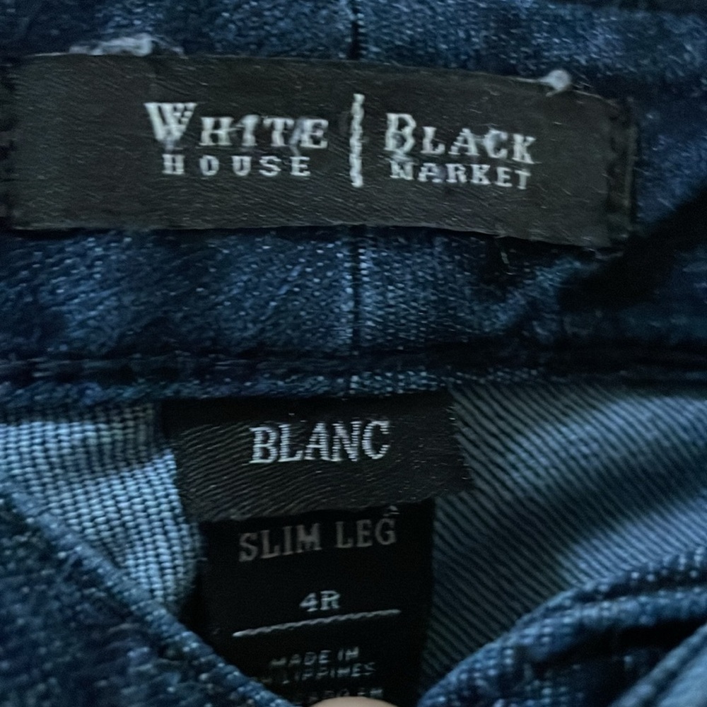 WHBM Blue Jeans Black Flower Design on Sides-4R - Picture 6 of 10